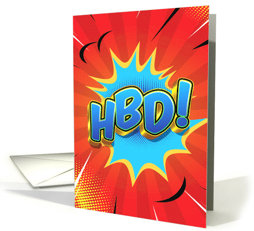 HBD Happy Birthday Kids Superhero Comic Pow Bam Boom card (1848536)