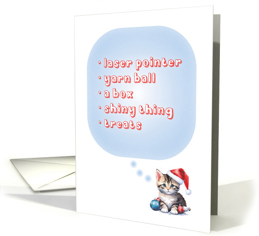 Funny Kitty Christmas Wish List Laser Pointer Yarn Shiny... (1850916)