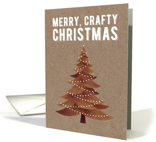 Merry Crafty Christmas Low Key Cute Pine Tree with Lights card