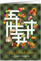 Young Lady Thanksgiving Crossword Activity Its the Little Things card