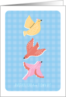 Birthday Folk Art Flying Birds Another Year Has Flown By card