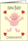 Congratulations New Baby Smiling Cartoon Caricature card