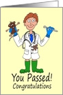 Congratulations on Becoming Qualified as a Vet Cartoon Caricature card