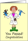 Congratulations on Becoming Qualified as a Vet Cartoon Caricature card