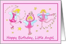 Birthday Cartoon Caricature of a Little Angel Dancing card