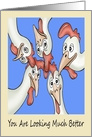 Get Well Cartoon Caricatures of Chickens card