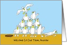 Welcome to the Team, Caricatures of Pyramid of Seagulls card