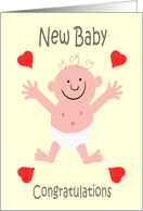 Congratulations New Baby Smiling Cartoon Caricature card