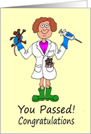 Congratulations on Becoming Qualified as a Vet Cartoon Caricature card