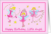 Birthday Cartoon Caricature of a Little Angel Dancing card