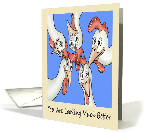 Get Well Cartoon Caricatures of Chickens card (1517548)