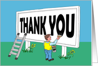 Man Painting Thank You Sign card