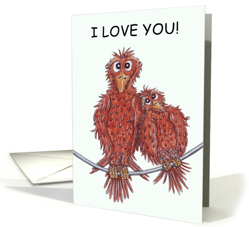 Cartoon Bird Couple in Love Birthday for Partner card (1740356)