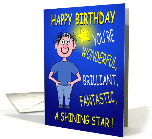 Male Birthday Smiling and Happy Caricature card (1740366)