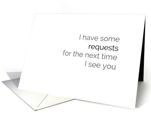 Sexy Requests for the Next Time I See You Suggestive Adult Theme card