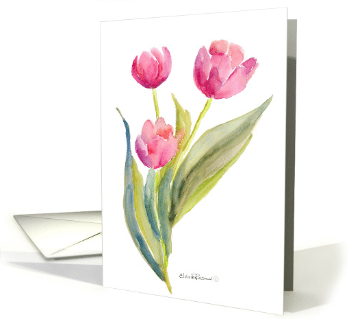 A Bouquet of Pink Tulips for your Birthday card (1522276)