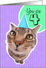 Happy Fourth Birthday Kitty Cat card