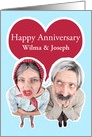 Humorous Happy Anniversary Old Couple Customizalbe Names card