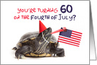 60th Happy Birthday on the Fourth of July Turtle card