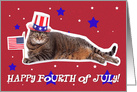 Happy 4th of July Patriotic Cat Humor card