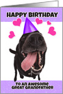Happy Birthday Great Grandfather Funny Black Lab Dog Humor card