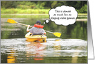 Thinking of You at Summer Camp Boy in Kayak Humor card