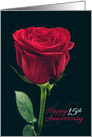 Happy 15th Anniversary Red Rose card