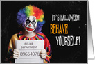 Happy Halloween Arrested Clown Humor card