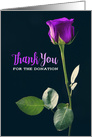 Thank You for the Donation Purple Rose card