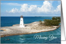 Missing You Bahamas Lighthouse Photograph card