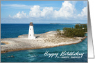Happy Birthday Grandfather Bahamas Lighthouse Photograph card