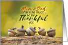 Happy Thanksgiving Mom and Dad Fall Acorns card