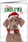 Merry Christmas Aunt Weimaraner Dog in Santa Hat Humor card