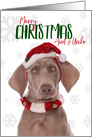 Merry Christmas Aunt and Uncle Weimaraner Dog in Santa Hat Humor card