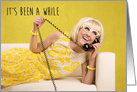 National Ding-A-Ling Day Retro 60s Woman on Phone Humor card