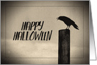 Happy Halloween Creepy Crow Silhouette card