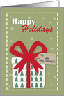 Happy Holidays to My Mail Carrier Present With Big Red Bow card