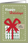 Happy Holidays to My Dentist Present With Big Red Bow card