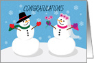 Congratulations Wedding Snowman Couple card