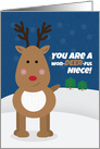 Merry Christmas Niece Cute Reindeer card