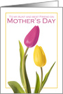 Happy Mother’s Day Aunt and Best Friend Beautiful Tulips card