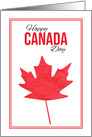 Happy Canada Day Red Maple Leaf card