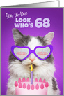 Happy 68th Birthday Son-in-Law Cute Cat With Cake Humor card