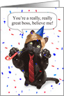Happy Boss’s Day Trump Cat Humor card