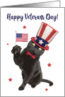 Happy Veterans Day Cute Patriotic Cat card