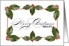 Merry Christmas From All of Us Holly card