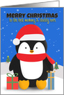 Merry Christmas Best Mommy and Daddy Penguin in the Snow card