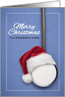 Merry Christmas to a Wonderful Nurse Santa Hat on Stethoscope card