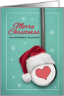 Merry Christmas Medical Volunteer Stethoscope in Santa Hat card