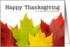 Happy Thanksgiving For Employee Fall Leaves Photograph card